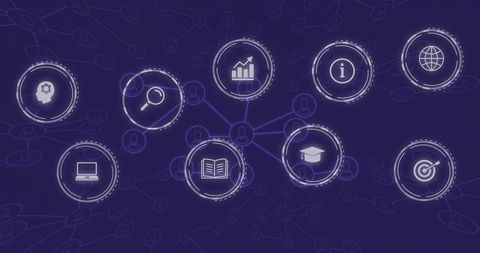 Digital Networking with Innovation and Connectivity Icons