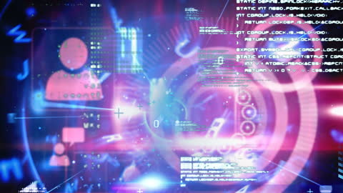 Futuristic Data Interface with Abstract Technological Elements