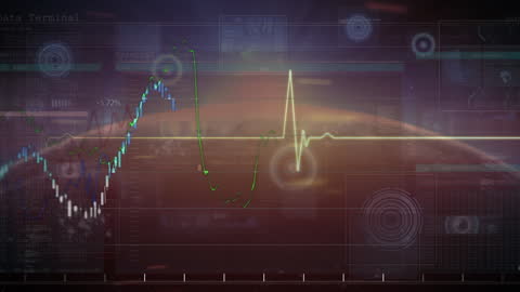 Digital Interface with Financial Data and Heartbeat Overlay