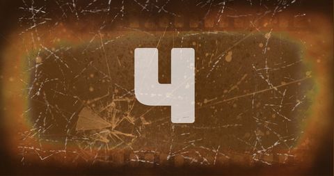 Retro Number 4 on Scratched Filmstrip Background - Download Free Stock Images Pikwizard.com