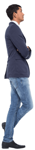 transparent profile of businessman standing with arms crossed - Download Free Stock Videos Pikwizard.com