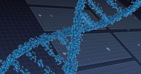 Abstract Digital DNA Strand Against Data Interface - Download Free Stock Images Pikwizard.com