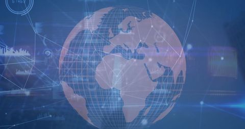 Globe with Digital Connections on Abstract Technology Background - Download Free Stock Images Pikwizard.com