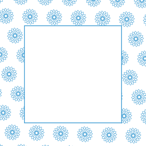 Blue Floral Pattern Frame with Transparent Background Illustration - Download Free Stock Videos Pikwizard.com