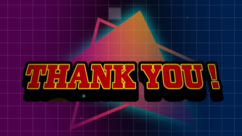 Vibrant Thank You Animation with Geometric Shapes