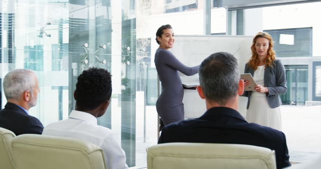 Business Team in Conference Meeting with Presenter in Modern Office - Download Free Stock Images Pikwizard.com