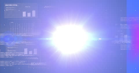 Futuristic Digital Interface with Light Burst