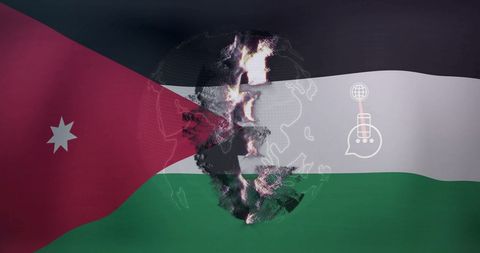 Innovative economic growth concept with jordan flag and euro symbol