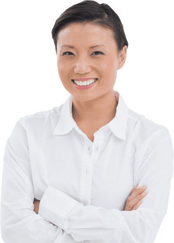 Smiling Asian Businesswoman in White Shirt on Transparent Background - Download Free Stock Videos Pikwizard.com