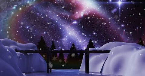 Magical Winter Night: Snow Gently Falling on Crested Hills