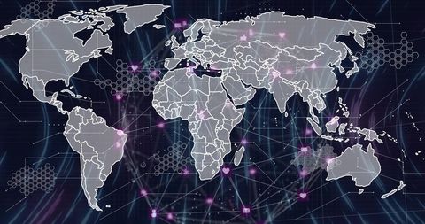 Digital Global Network Concept with Map and Connections - Download Free Stock Images Pikwizard.com