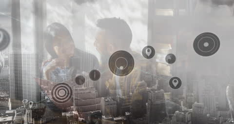 Young Couple Discussing Menu in Urban Cafe