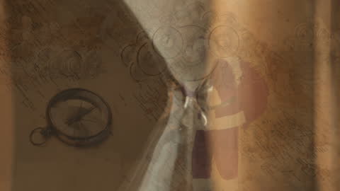 Conceptual Animation of Time and Travel with Hourglass and Compass