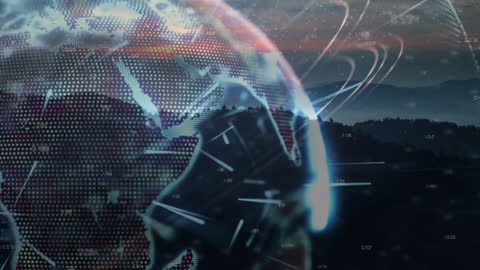 High-Tech Global Network with Digital Connections