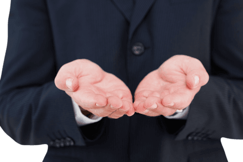 businessman open hands gesture on transparent background - Download Free Stock Videos Pikwizard.com