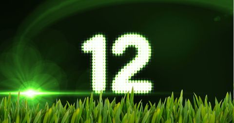 digital countdown timer with greenery and illuminate number twelve - Download Free Stock Images Pikwizard.com