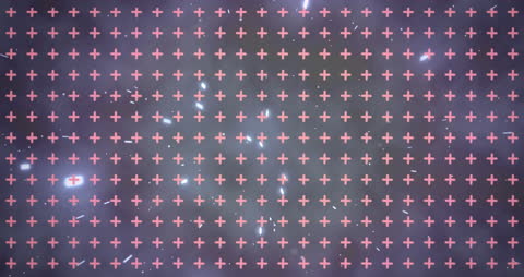 Animated Neon Shapes and Floating Lights on Dark Background