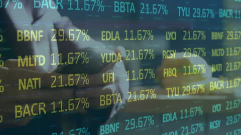Stock Market Data on Digital Display Board Background