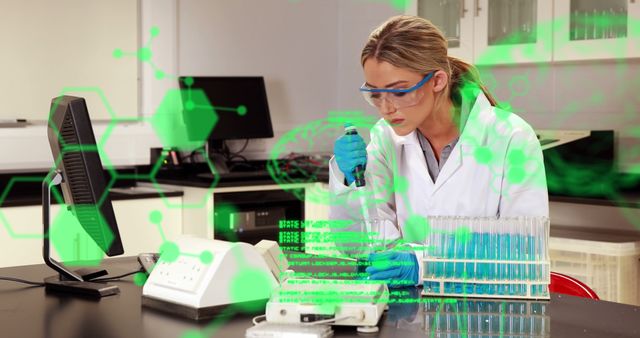 Scientist Working in Lab with Futuristic Augmented Reality - Download Free Stock Images Pikwizard.com