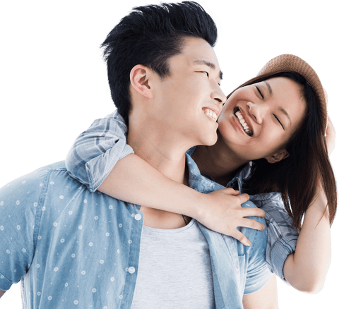 Joyful Couple Embracing Enjoying Happy Moment Transparent