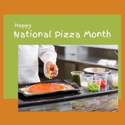 chef celebrating national pizza month with fresh ingredients - Download Free Stock Templates Pikwizard.com