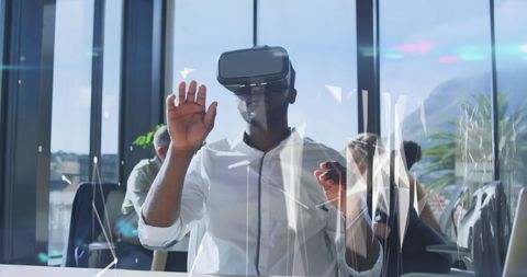 Diverse Professionals Engaging With Augmented Reality Technology