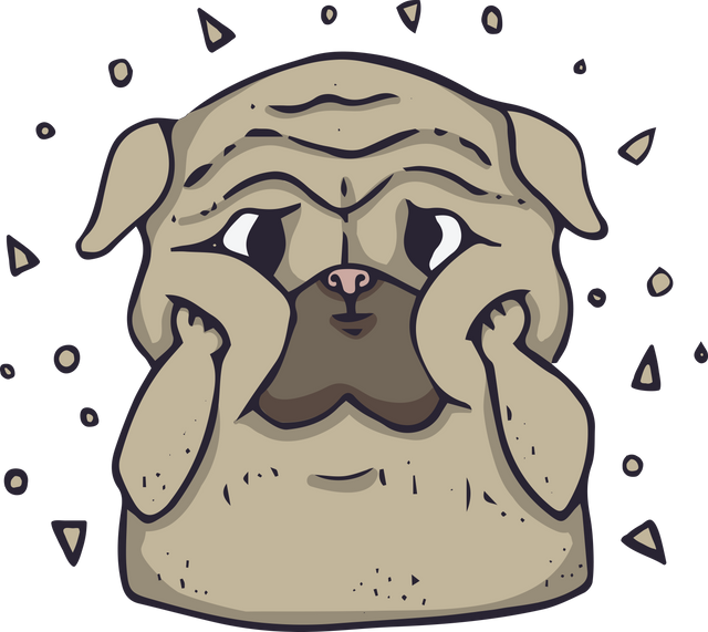 Cute Cartoon Pug Holding Face Illustration on Transparent Background - Download Free Stock Videos Pikwizard.com