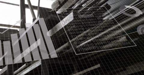 Financial Data Overlay on Industrial Warehouse Business Technology - Download Free Stock Images Pikwizard.com