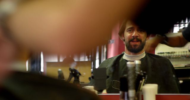 Man with Beard Getting Haircut at Barber Shop - Download Free Stock Images Pikwizard.com