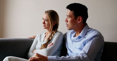 Comforting Moment: Man Offering Support to Upset Woman - Download Free Stock Images Pikwizard.com