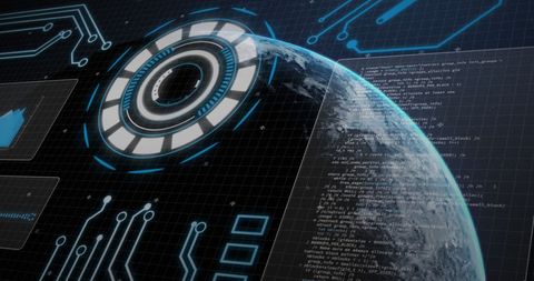 Digital Interface with Earth and Technology Elements - Download Free Stock Images Pikwizard.com