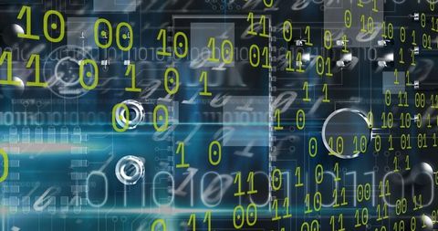 futuristic digital data processing background with binary codes - Download Free Stock Images Pikwizard.com