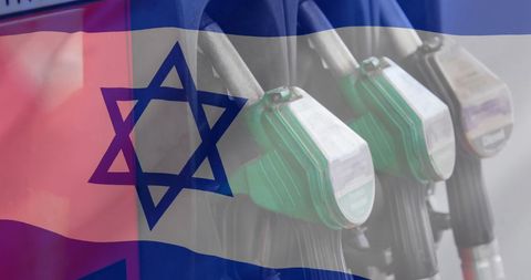 Israel Flag Overlaying Fuel Dispensers Symbolizing Oil Industry - Download Free Stock Images Pikwizard.com