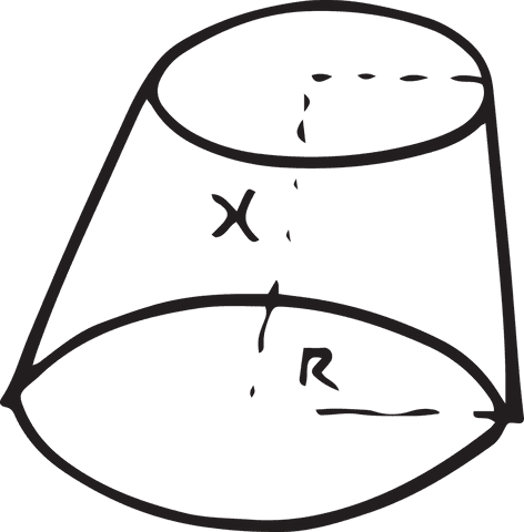 transparent geometric cone with markings illustrating dimensions - Download Free Stock Videos Pikwizard.com