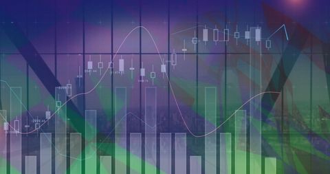 Digital Financial Data Overlay on Cityscape Horizon - Download Free Stock Images Pikwizard.com