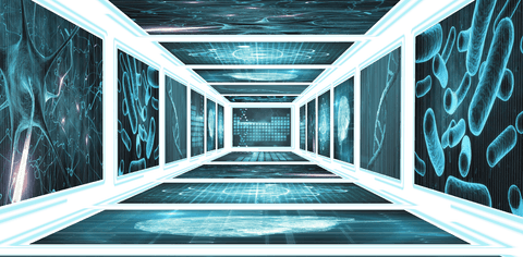 Futuristic Sci-Fi Corridor with Transparent Screens and Blue Holographic Interfaces - Download Free Stock Videos Pikwizard.com