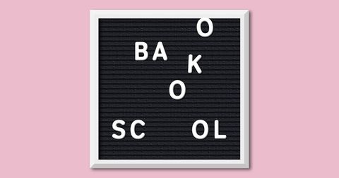 Back to School Scrambled Letter Board on Pink Background