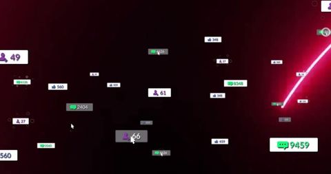 Digital Analytics UI with Floating Engagement Metrics