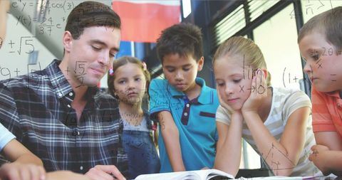 Male Teacher Engaging Students with Math Concepts