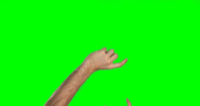 Hands reaching upwards against a green screen background, useful for visual effects, animations, and film production. Perfect for creating custom backgrounds or dynamic motion graphics. Ideal for marketing, advertising, and creative projects.