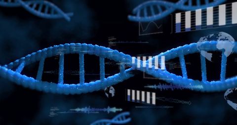 digital dna helix spinning amid data stream visuals - Download Free Stock Images Pikwizard.com
