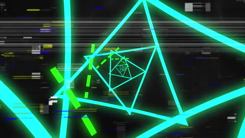 Neon Geometric Interference Animation Futuristic Concept