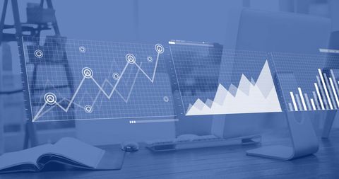 Digital Interface Displaying Financial Data in Modern Office - Download Free Stock Images Pikwizard.com