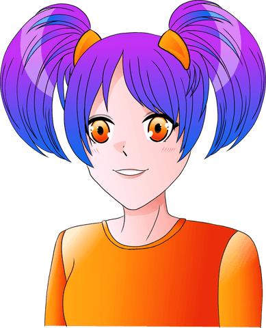 anime girl with violet hair on transparent background, colorful and vibrant - Download Free Stock Videos Pikwizard.com