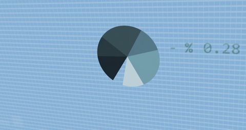 Pie Chart on Blue Digital Interface Presenting Data Trends - Download Free Stock Images Pikwizard.com