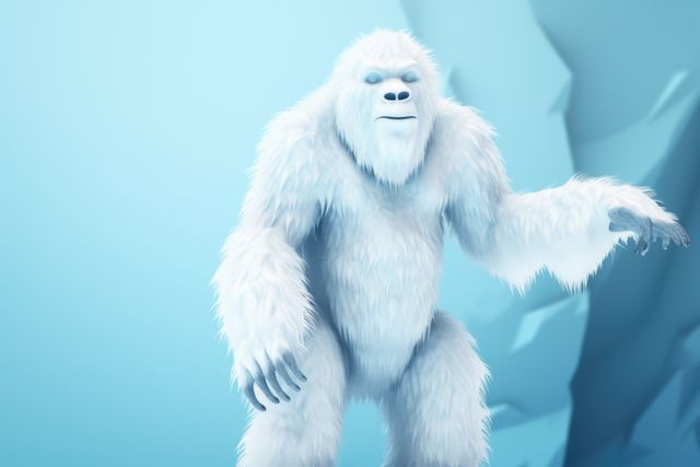 Snow yeti over blue background, created using generative ai technology - Download Free Stock Photos Pikwizard.com