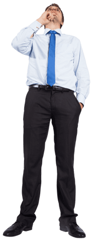 Pensive Businessman Standing on Transparent Background - Download Free Stock Videos Pikwizard.com