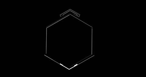 Abstract white hexagon on black background