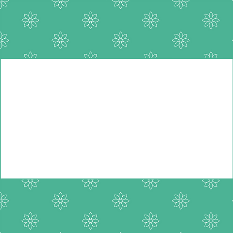 Green floral card with copy space and transparent background