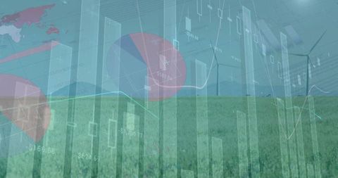 Sustainability and energy data overlay on renewable field